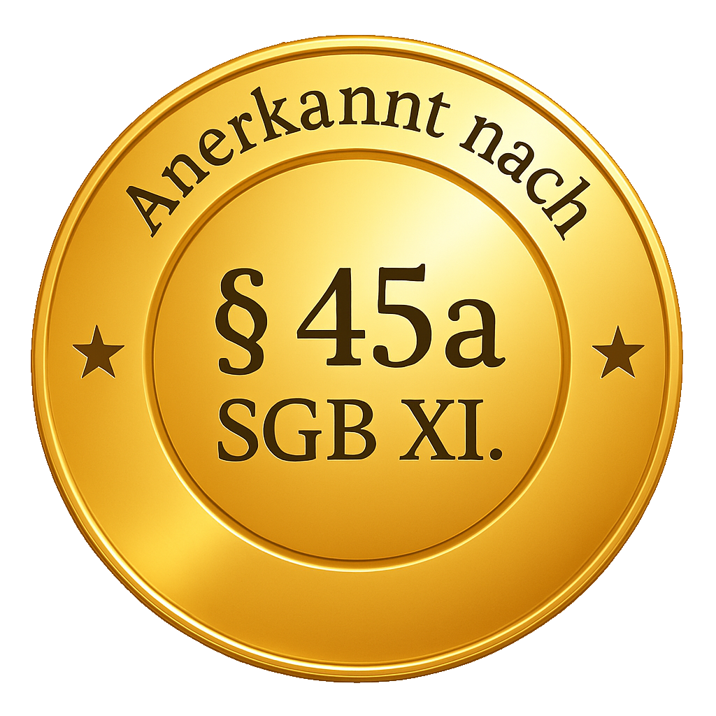 Anerkannt nach § 45b SGB XI. Einzelbetreuung